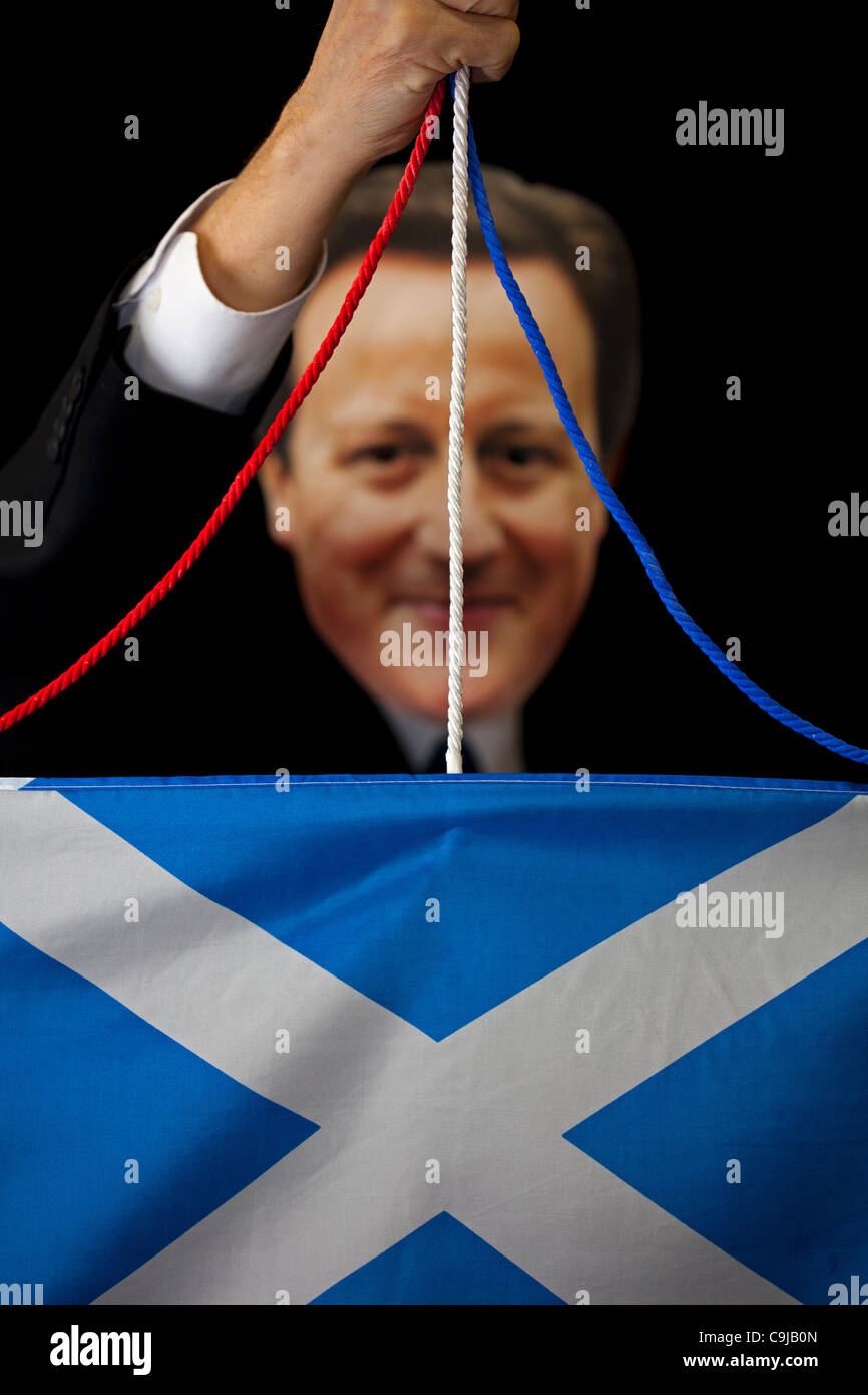 Concetto di immagine: Alex Salmond, Scottish Primo Ministro ha detto che David Cameron aveva "improvvisamente questa settimana ha deciso di iniziare a tirare le stringhe e l'impostazione delle condizioni." Alex Salmond ha insistito sul fatto che il suo governo ha un mandato di tenere un referendum per l indipendenza dal Regno Unito e continuerà a farlo anche in autunno 2014 Foto Stock