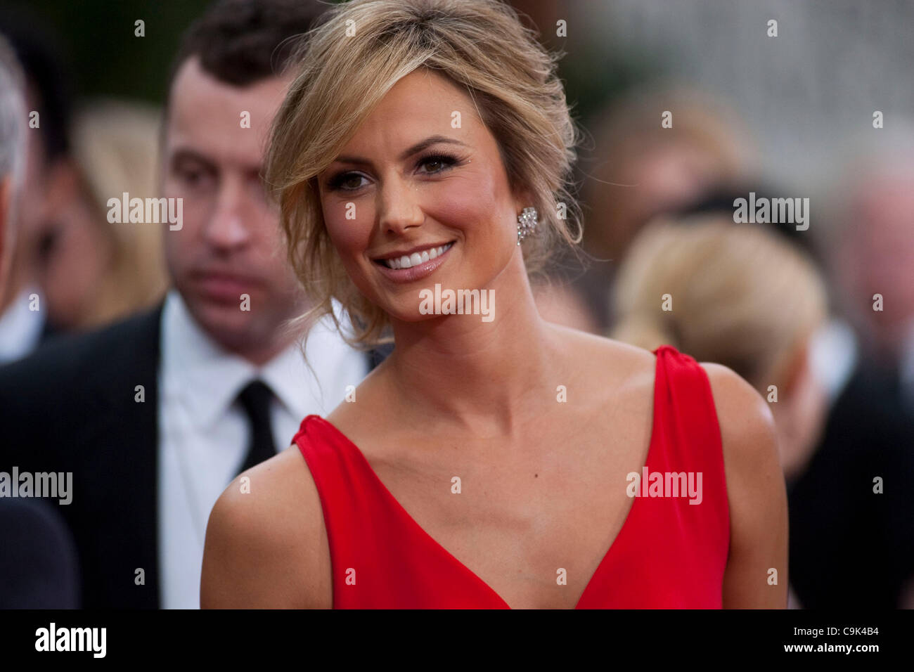 Stacy Keibler arriva alla sessantanovesima Annuale di Golden Globe Awards presso il Beverly Hilton Hotel di Beverly Hills, la California di Domenica, 15 gennaio 2012. Foto Stock