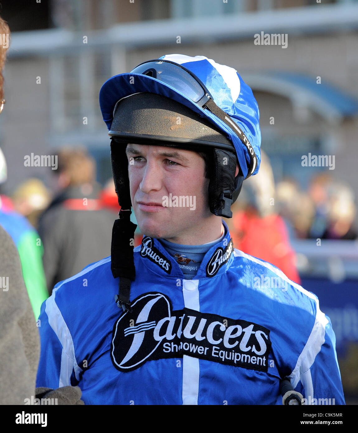 ROBERT DUNNE JOCKEY WARWICK RACECOURSE WARWICK INGHILTERRA 14 Gennaio 2012 Foto Stock