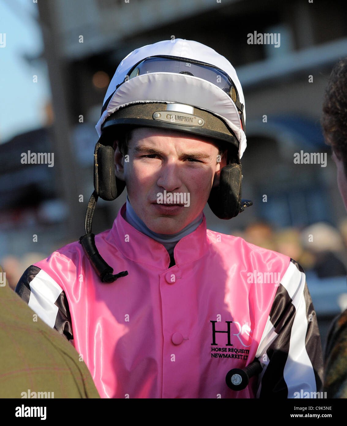 DANIEL MULLINS JOCKEY WARWICK RACECOURSE WARWICK INGHILTERRA 14 Gennaio 2012 Foto Stock