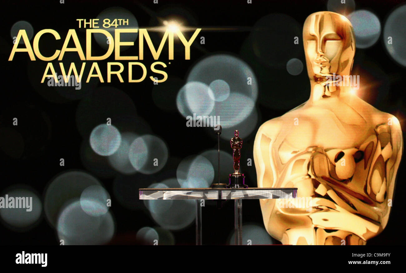 Statua di OSCAR 84TH ACADEMY AWARDS CANDIDATURE BEVERLY HILLS CALIFORNIA USA 24 Gennaio 2012 Foto Stock