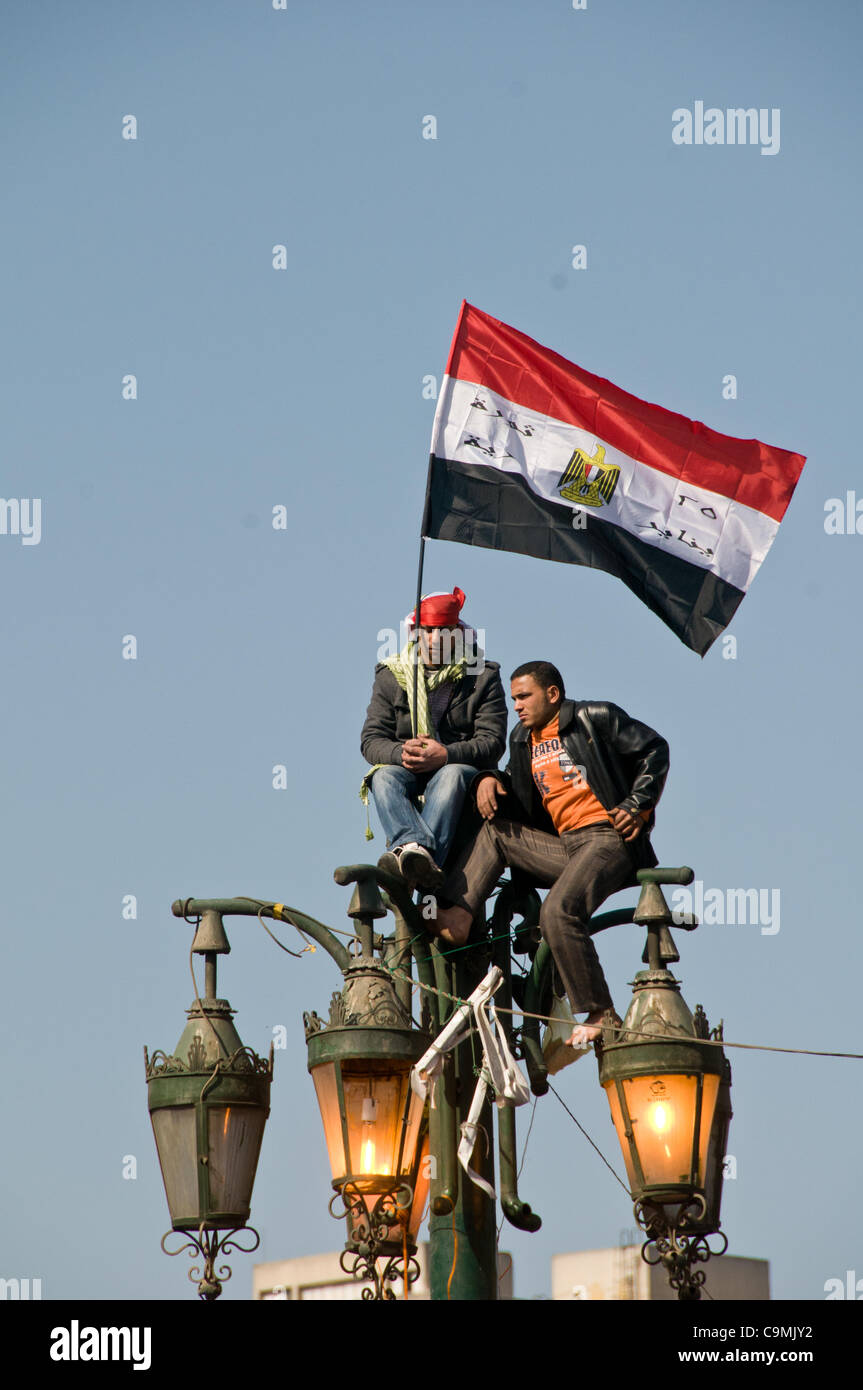 Egitto Uprising ,primo anniversario piazza Tahrir Cairo 25 gennaio 2012, dell'Egitto Uprising Foto Stock