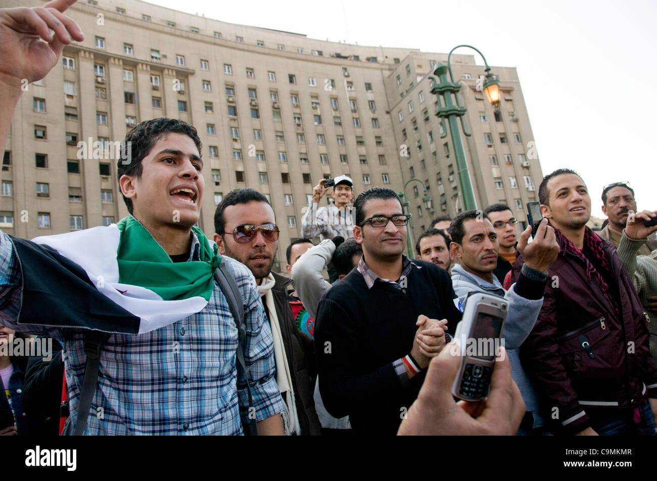 Piazza Tahrir Egitto, 1° anniversario della rivoluzione, 25 gennaio 2012 Foto Stock
