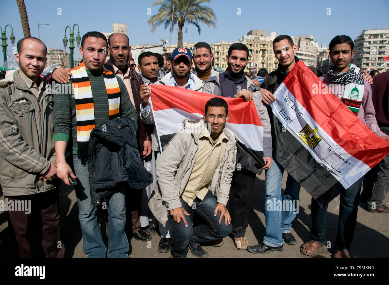 Piazza Tahrir Egitto, 1° anniversario della rivoluzione, 25 gennaio 2012 Foto Stock