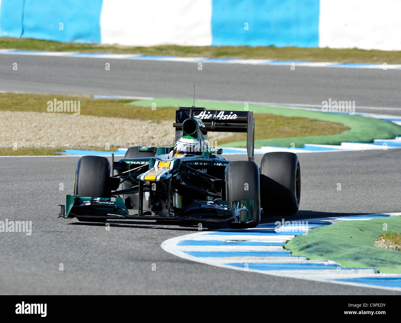 Heikki Kovaleinen (FIN, Caterham bei den ersten Formel 1 Testfahrten der Saison 2012 a Jerez, Spanien | Heikki Kovaleinen (FIN), Caterham durante un test di Formula Uno di Jerez, in Spagna Foto Stock