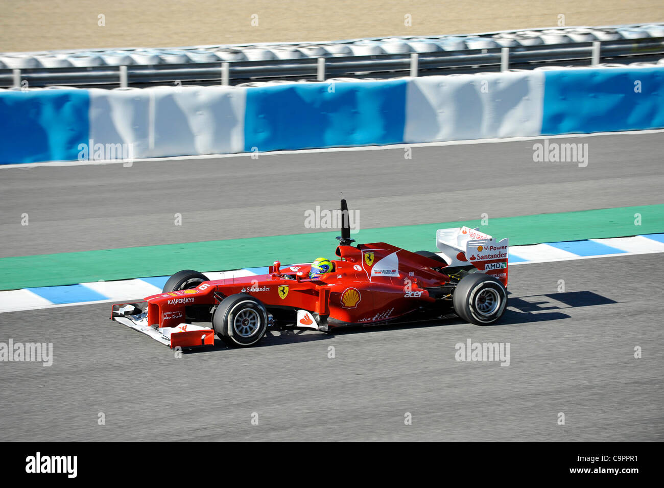 Felipe Massa (BRA), Ferrari bei den ersten Formel 1 Testfahrten der Saison 2012 a Jerez, Spanien | Felipe Massa (BRA), Ferrari durante un test di Formula Uno di Jerez, in Spagna Foto Stock