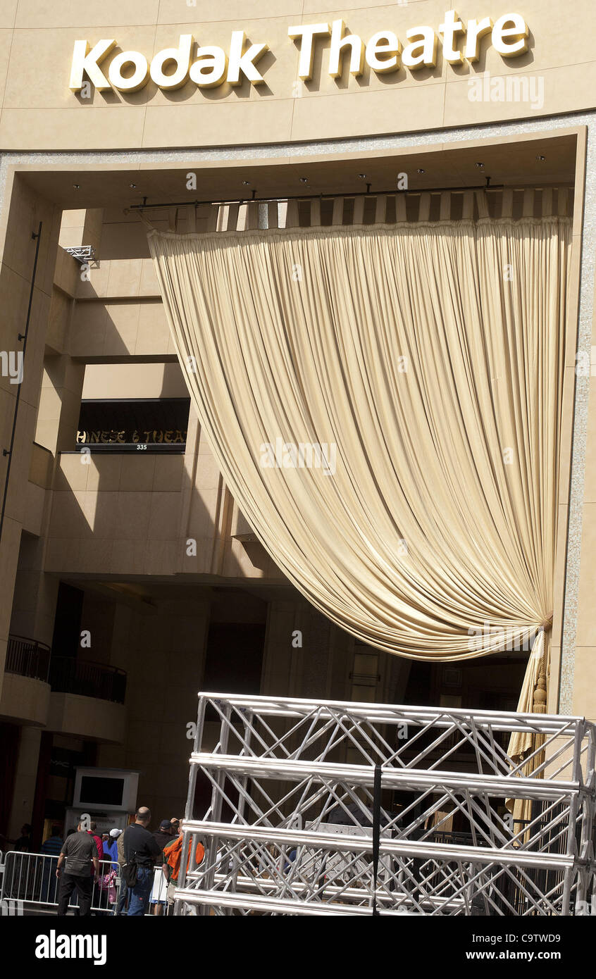 Febbraio 20, 2012 - Hollywood, California, Stati Uniti - i preparativi sono fatte per la 84ma annuale di Academy Awards il Kodak Theatre di Hollywood, lunedì. (Credito Immagine: © Javier Rojas/Prensa Internacional/ZUMAPRESS.com) Foto Stock