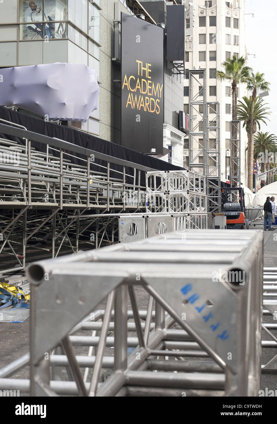 Febbraio 20, 2012 - Hollywood, California, Stati Uniti - i preparativi sono fatte per la 84ma annuale di Academy Awards il Kodak Theatre di Hollywood, lunedì. (Credito Immagine: © Javier Rojas/Prensa Internacional/ZUMAPRESS.com) Foto Stock