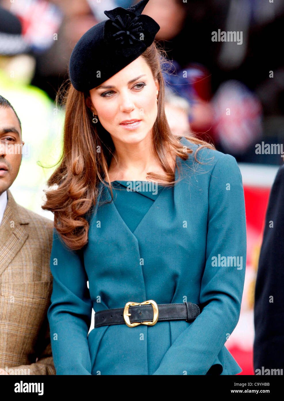 La duchessa di CAMBRIDGE LA FAMIGLIA REALE 08 marzo 2012 De Montfort University Leicester Inghilterra England Foto Stock