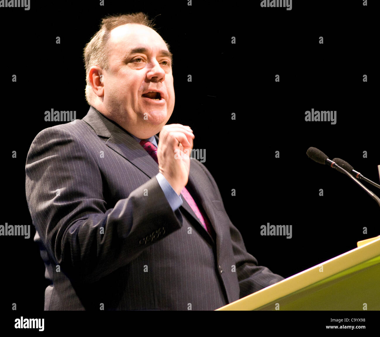 Glasgow, Regno Unito. 10 mar 2012. Alex Salmond, Scottish Primo ministro rivolge la SNP conferenza di primavera, che ha avuto luogo a Glasgow il SECC. Immagine: Wullie Marr/ Alamy Foto Stock