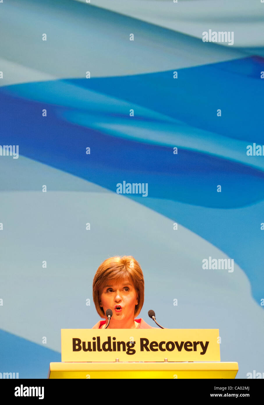 Nicola Storioni' indirizzo di chiusura a molla SNP conferenza presso il SSEC in Glasgow. Immagine: Wullie Marr/ Alamy Foto Stock