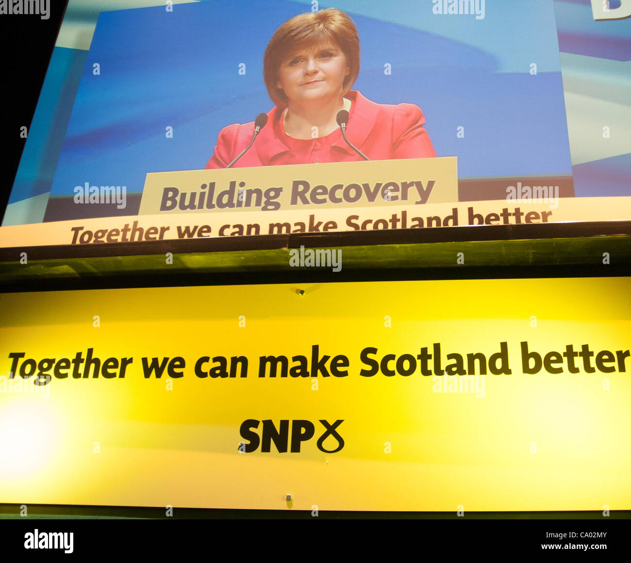 Nicola Storioni' indirizzo di chiusura a molla SNP conferenza presso il SSEC in Glasgow. Immagine: Wullie Marr/ Alamy Foto Stock