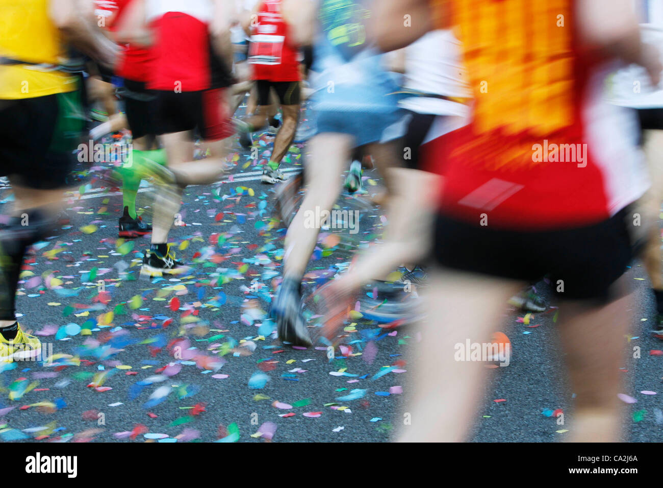 La vista generale della Maratona di Barcellona, marzo 25, 2012 - Atletica : la maratona di Barcellona nel centro di Barcellona, Spagna. (Foto di D.Nakashima/AFLO)[2336] Foto Stock