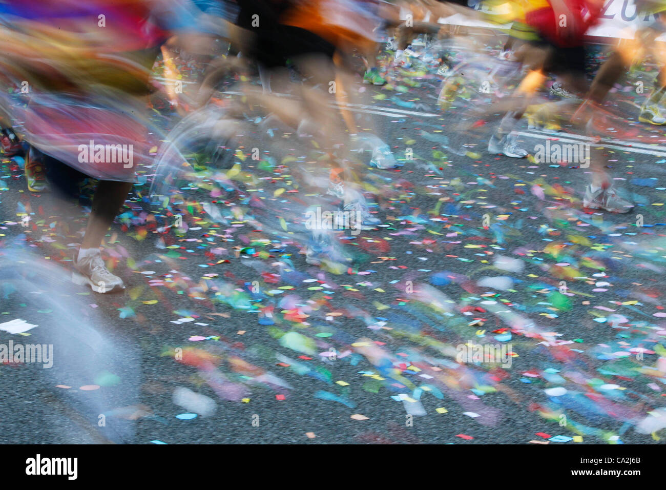 La vista generale della Maratona di Barcellona, marzo 25, 2012 - Atletica : la maratona di Barcellona nel centro di Barcellona, Spagna. (Foto di D.Nakashima/AFLO)[2336] Foto Stock