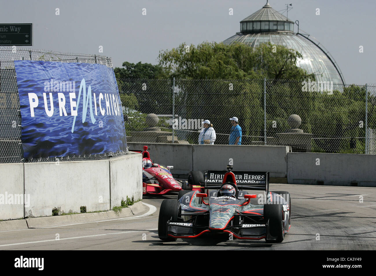 3 giugno 2012 - Detroit, Michigan, Stati Uniti - IZOD Indycar Series, Chevrolet Detroit Belle Isle Grand Prix, Detroit, MI, 1-3 giugno 2012, JR Hildebrand, Guardia Nazionale Panther Racing Chevrolet (credito Immagine: © Ron Bijlsma/ZUMAPRESS.com) Foto Stock