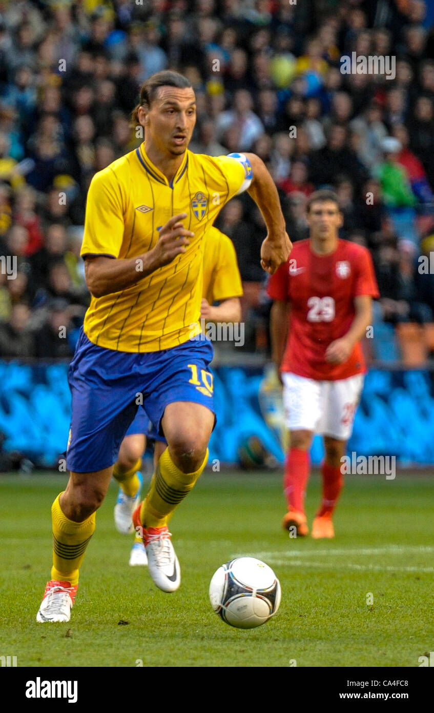 Stoccolma 2012 06 05 Calcio Svezia vs Serbia - nella foto di Zlatan Ibrahimovic - Foto Stock