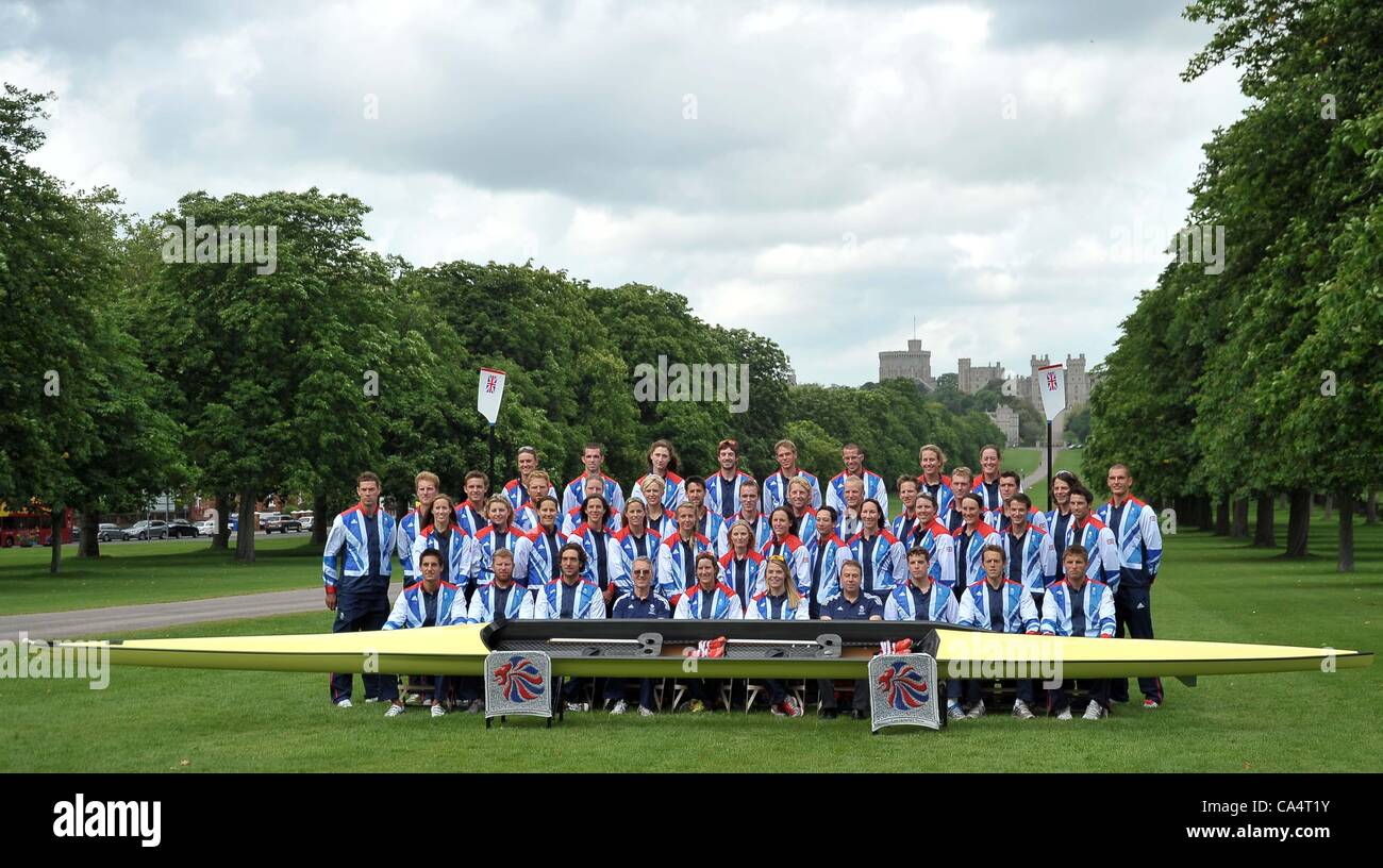 La lunga passeggiata, Windsor Great Park, Regno Unito, mercoledì. 06/06/2012. BOA Annunciare il canottaggio atleti selezionati per la squadra GB per Olimpiadi di Londra 2012 Foto Stock