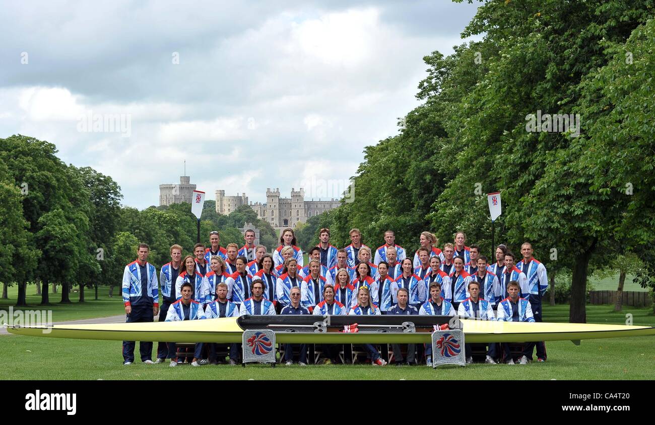 La lunga passeggiata, Windsor Great Park, Regno Unito, mercoledì. 06/06/2012. BOA Annunciare il canottaggio atleti selezionati per la squadra GB per Olimpiadi di Londra 2012 Foto Stock