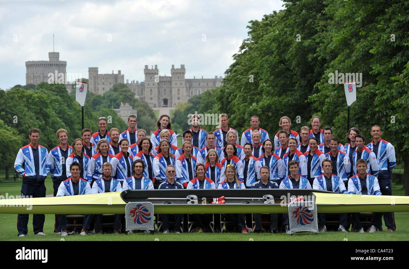 La lunga passeggiata, Windsor Great Park, Regno Unito, mercoledì. 06/06/2012. BOA Annunciare il canottaggio atleti selezionati per la squadra GB per Olimpiadi di Londra 2012 Foto Stock