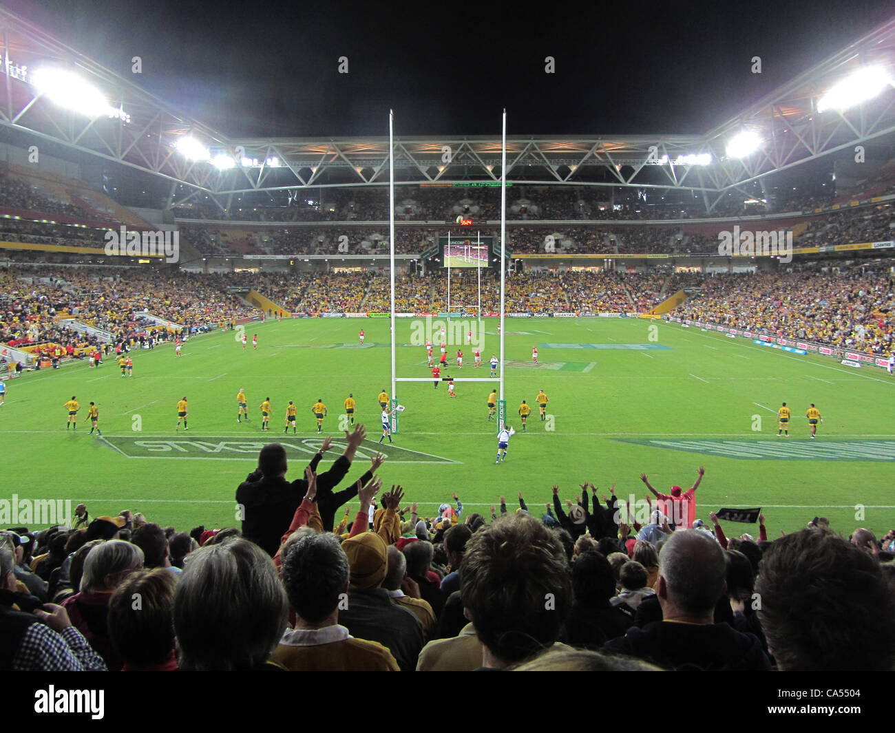 Australia vs Galles 2012 Brisbane Queensland Australia al lo stadio Suncorp Rugby Union Foto Stock