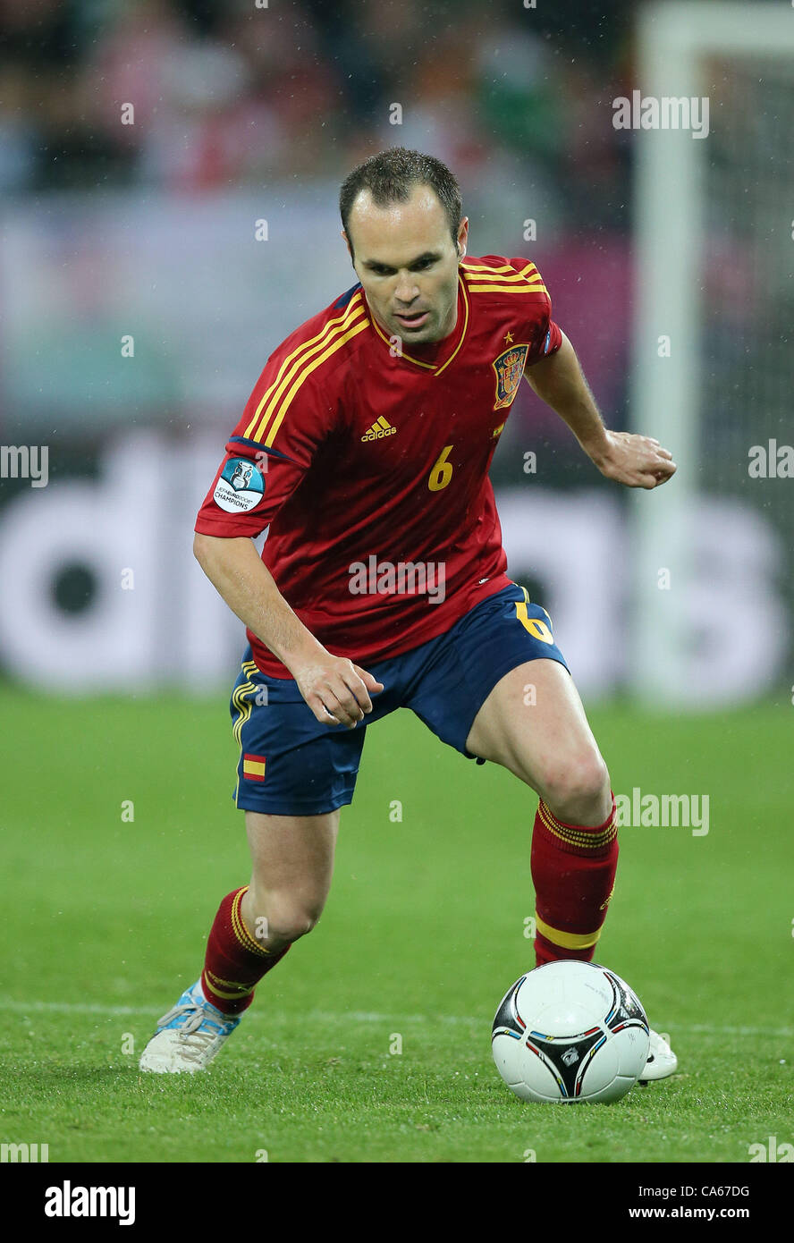 ANDRES INIESTA SPAGNA ARENA Danzica Danzica Polonia 14 Giugno 2012 Foto Stock