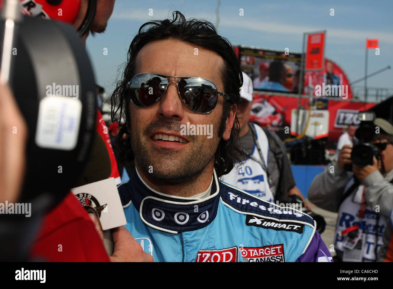 Giugno 15, 2012 - Milwaukee, Wisconsin, Stati Uniti - IZOD Indycar Series, Milwaukee IndyFest, Milwaukee, WI, 15-16 giugno 2012, Dario Franchitti, Target Chip Ganassi Racing. (Credito Immagine: © Ron Bijlsma/ZUMAPRESS.com) Foto Stock