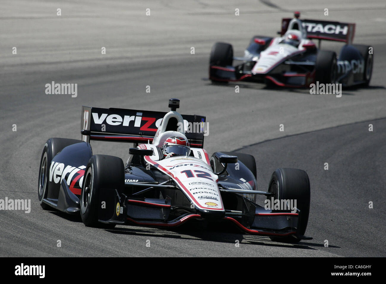 Giugno 16, 2012 - Milwaukee, Wisconsin, Stati Uniti - IZOD Indycar Series, Milwaukee IndyFest, Milwaukee, WI, 15-16 giugno 2012, forza di volontà, Verizon Team Penske. (Credito Immagine: © Ron Bijlsma/ZUMAPRESS.com) Foto Stock