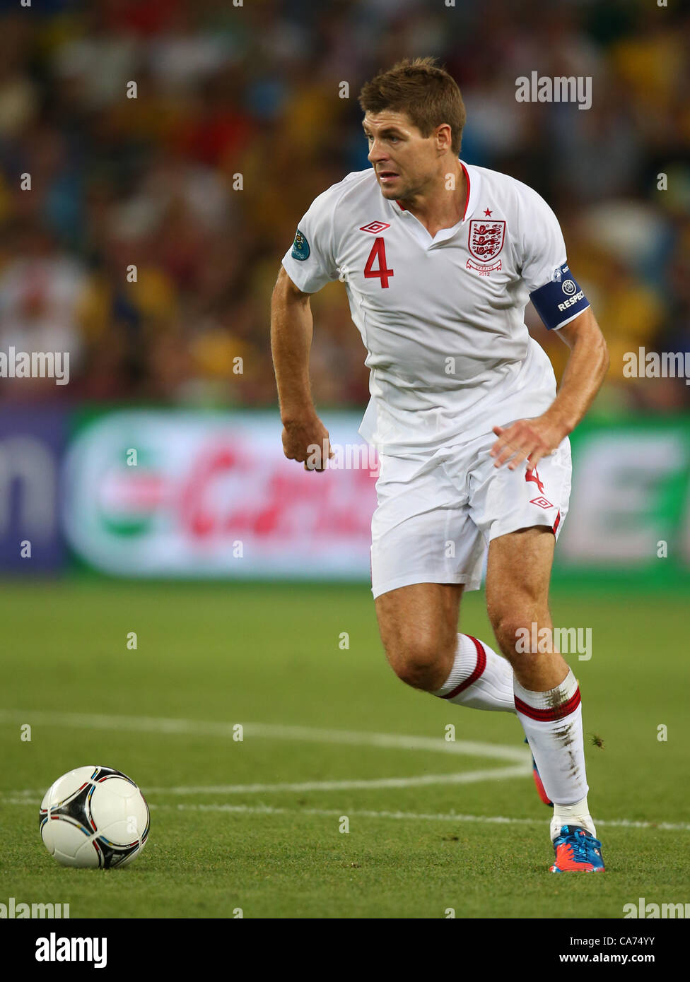 STEVEN GERRARD INGHILTERRA V UCRAINA EURO 2012 DONBASS ARENA DONETSK Ucraina Ucraina 19 Giugno 2012 Foto Stock