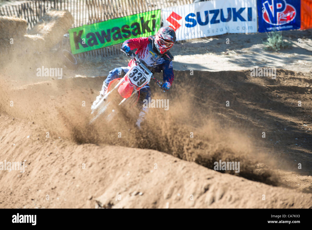 Gara di Motocross su sterrato Foto Stock