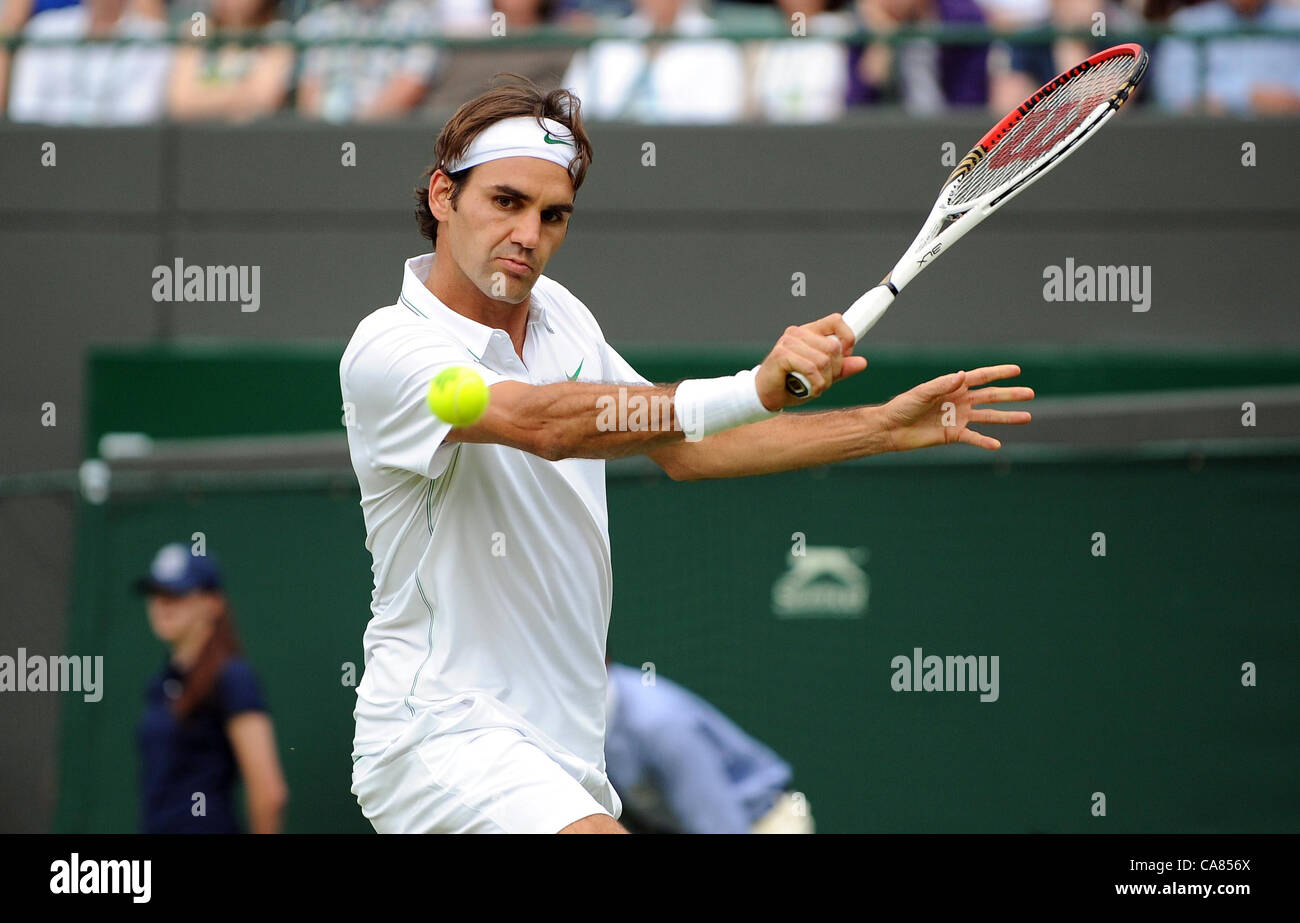 ROGER Federer svizzera All England Tennis Club Wimbledon Londra Inghilterra 25 Giugno 2012 Foto Stock