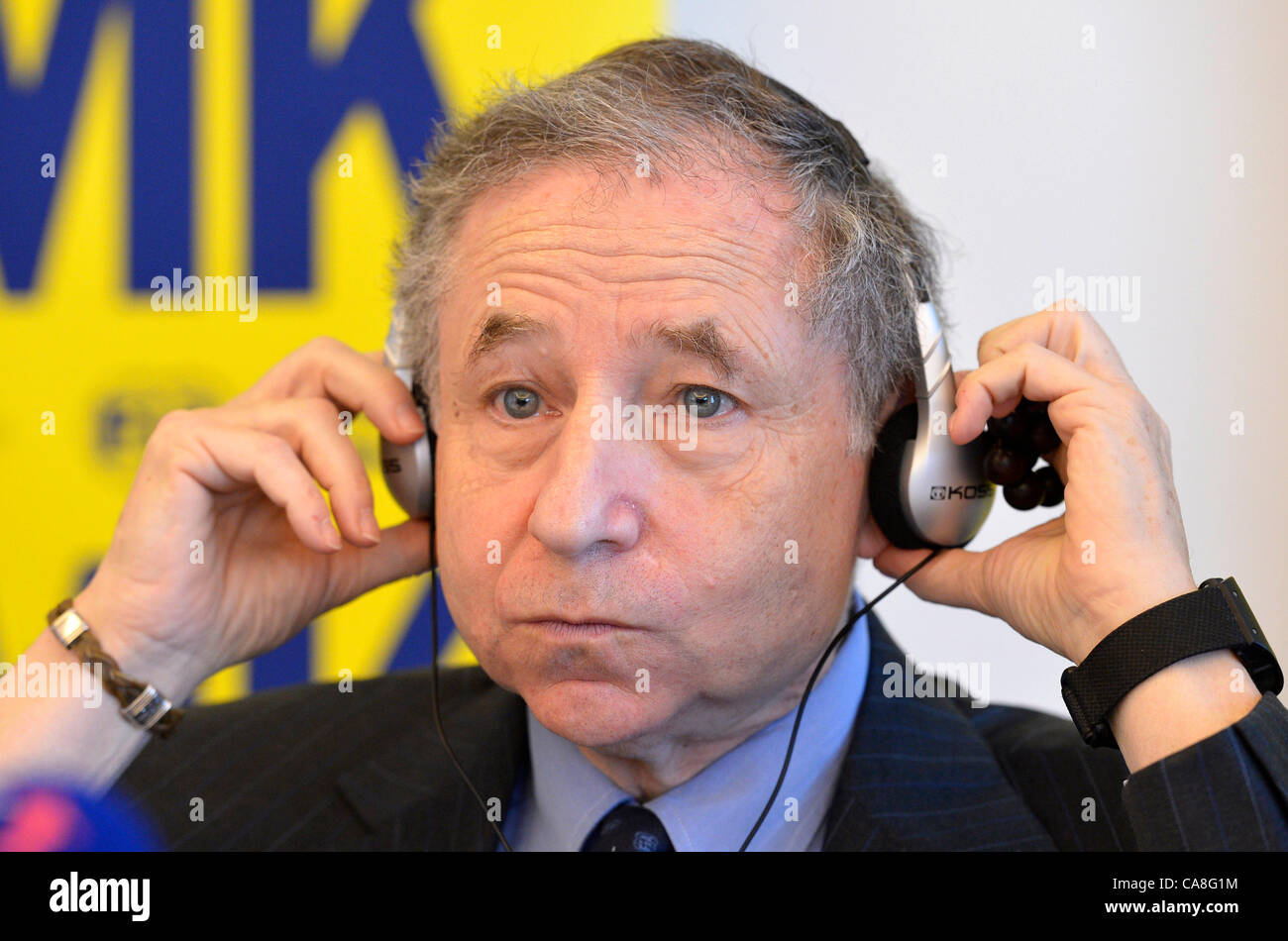 Il presidente della FIA Jean Todt durante il UAMK (Central Automobile Club) Conferenza stampa a Praga, nella Repubblica ceca il 27 giugno 2012. (CTK foto/Michal Dolezal) Foto Stock