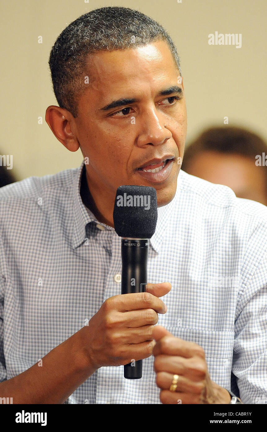 Settembre 29, 2010 - Richmond, Virginia, Stati Uniti d'America - il Presidente Barack Obama incontra con i membri della comunità a Southhampton associazione ricreativa per discutere dell'economia in America. Copyright 2010 Jason Moore. (Credito Immagine: © Jason Moore/ZUMApress.com) Foto Stock