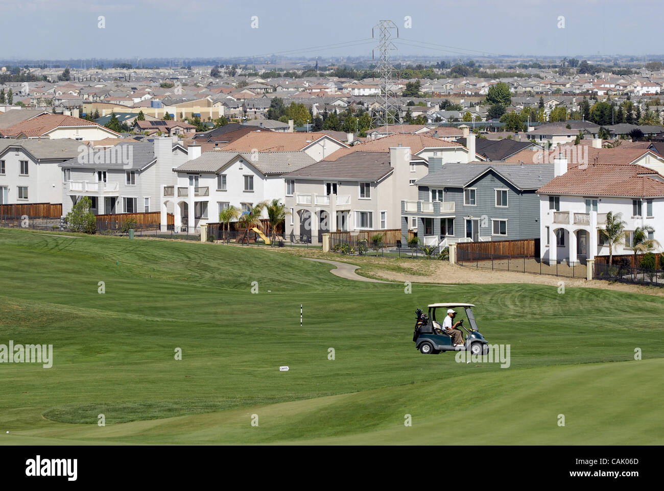 Ombra Lakes Golf Club e il quartiere è uno dei carter e golf europee nella città di Brentwood California, lunedì 1 ottobre, 2007. (Herman Bustamante Jr./Contra Costa Times) Foto Stock