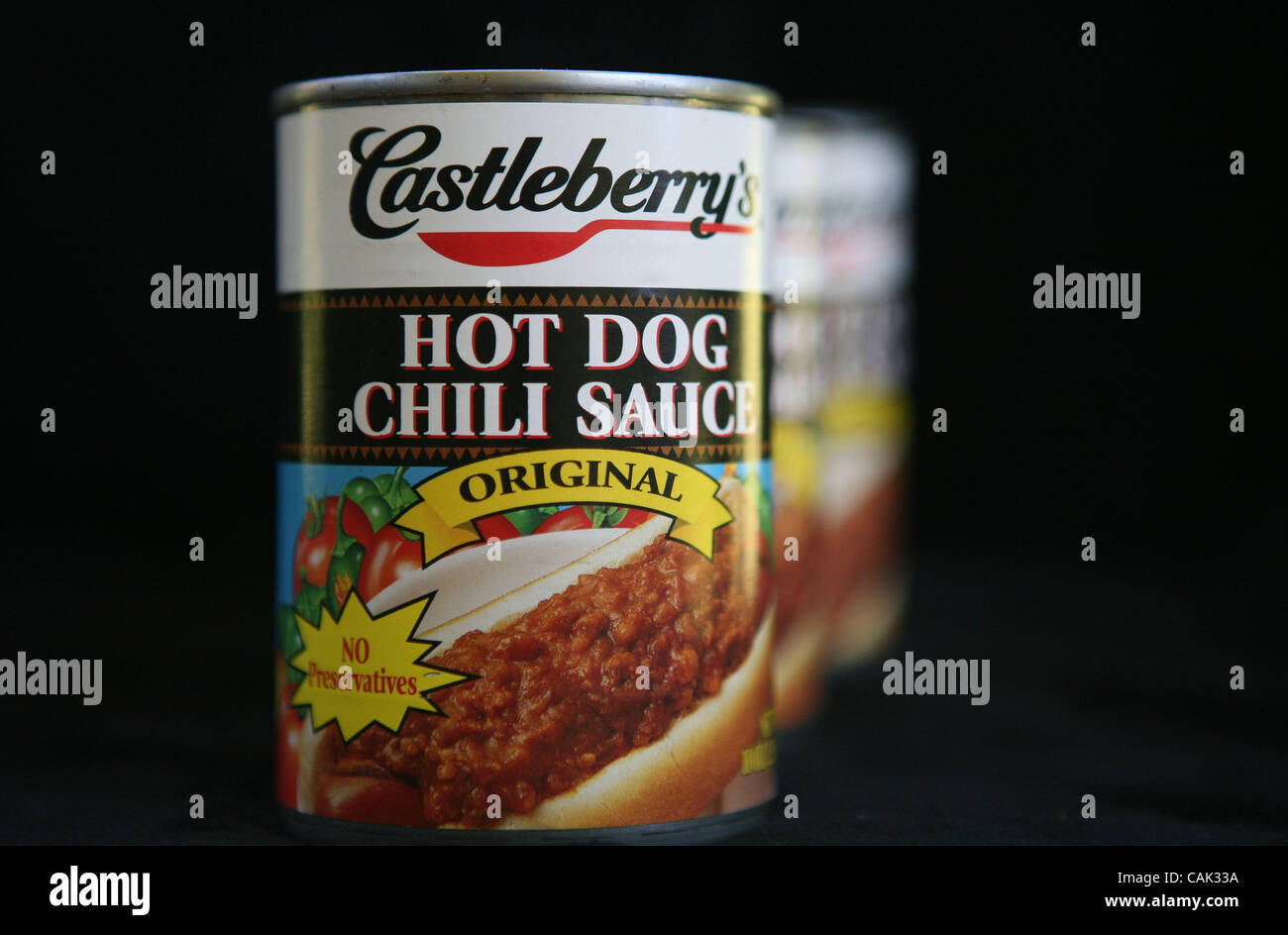 Sep 19, 2007 - Pensacola, FL, Stati Uniti d'America - una fabbrica al centro di un'estate botulismo focolaio in lattine di hot dog salsa chili è impostato per riaprire oggi. Castleberry del cibo società dice che vuole riprendere la produzione alla sua Augusta, in Georgia, in fabbrica. La fabbrica era spento a causa di un cittadino il botulismo outbre Foto Stock