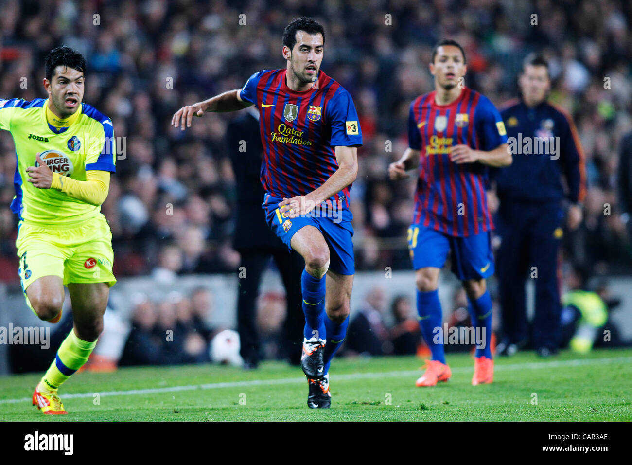 Sergio Busquets (Barcellona), 10 aprile 2012 - Calcio : spagnolo "Liga Española" corrispondono tra FC Barcelona 4-0 Getafe al Camp Nou stadium di Barcellona, Spagna. (Foto di D.Nakashima/AFLO) [2336] Foto Stock