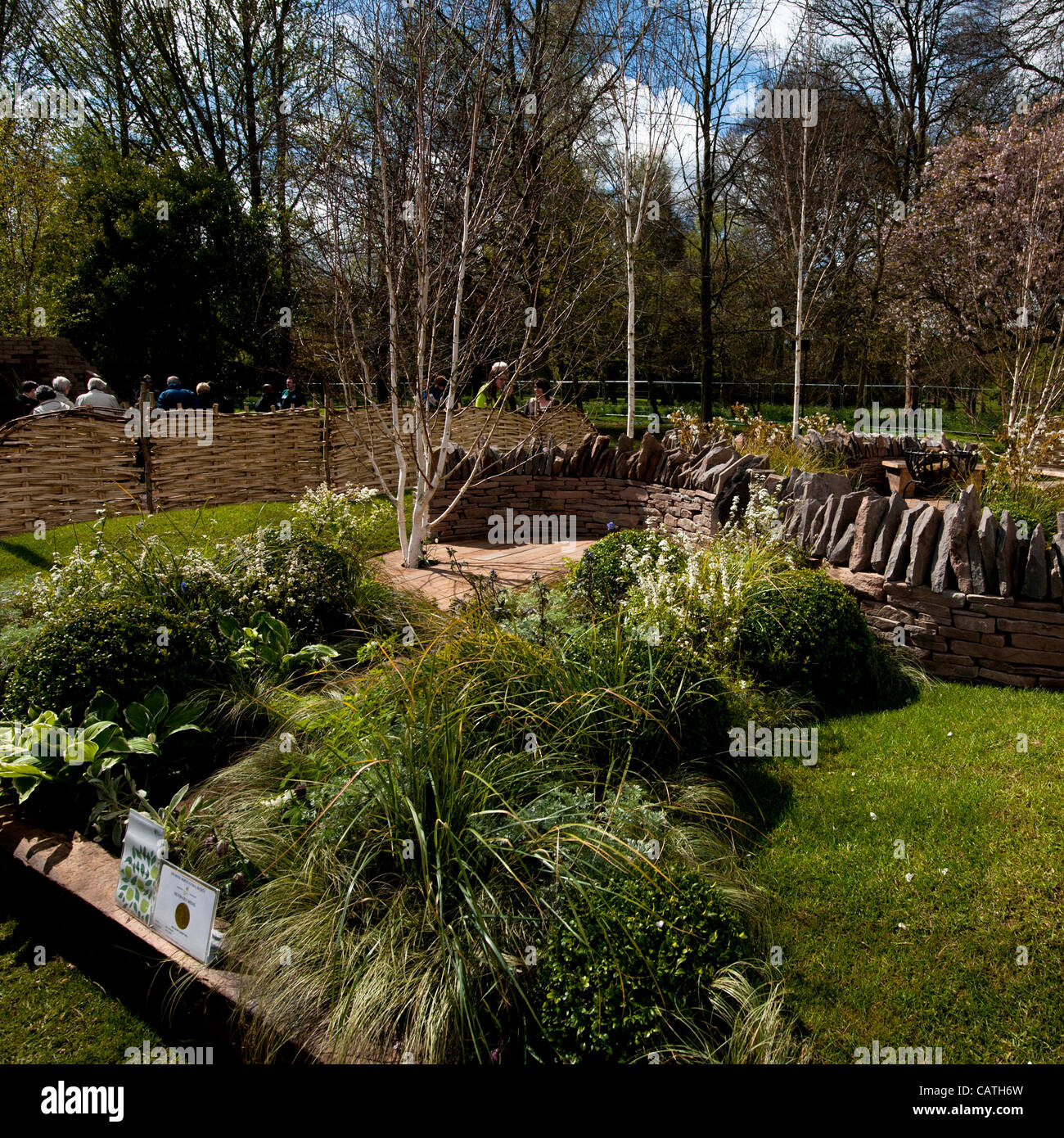 "" Naturalistico mostra giardino su Venerdì 20 Aprile 2012, il primo giorno di RHS mostrano in Cardiff Bute Park, Wales, Regno Unito. Progettato da Harry ricca, premiato con Flora Silver-Gilt medaglia e miglior spettacolo giardino. Foto Stock
