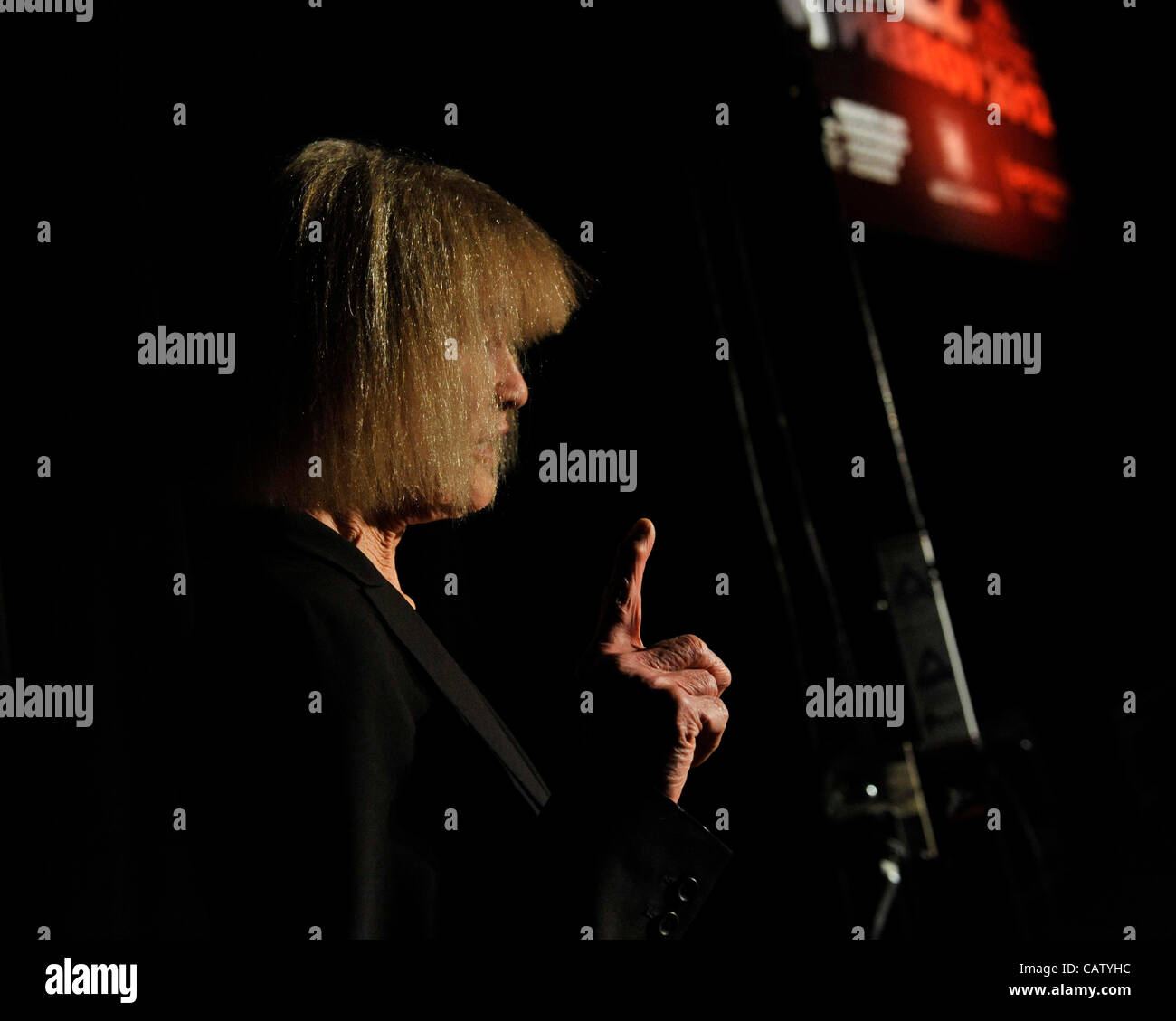 American jazz pianist, compositore, organista e band leader Carla Bley, una leggenda in avant-garde Jazz, esegue a Mathew Jazz Fair di Prerov, Repubblica Ceca, domenica 22 aprile, 2012. (CTK foto/Ludek Perina) Foto Stock