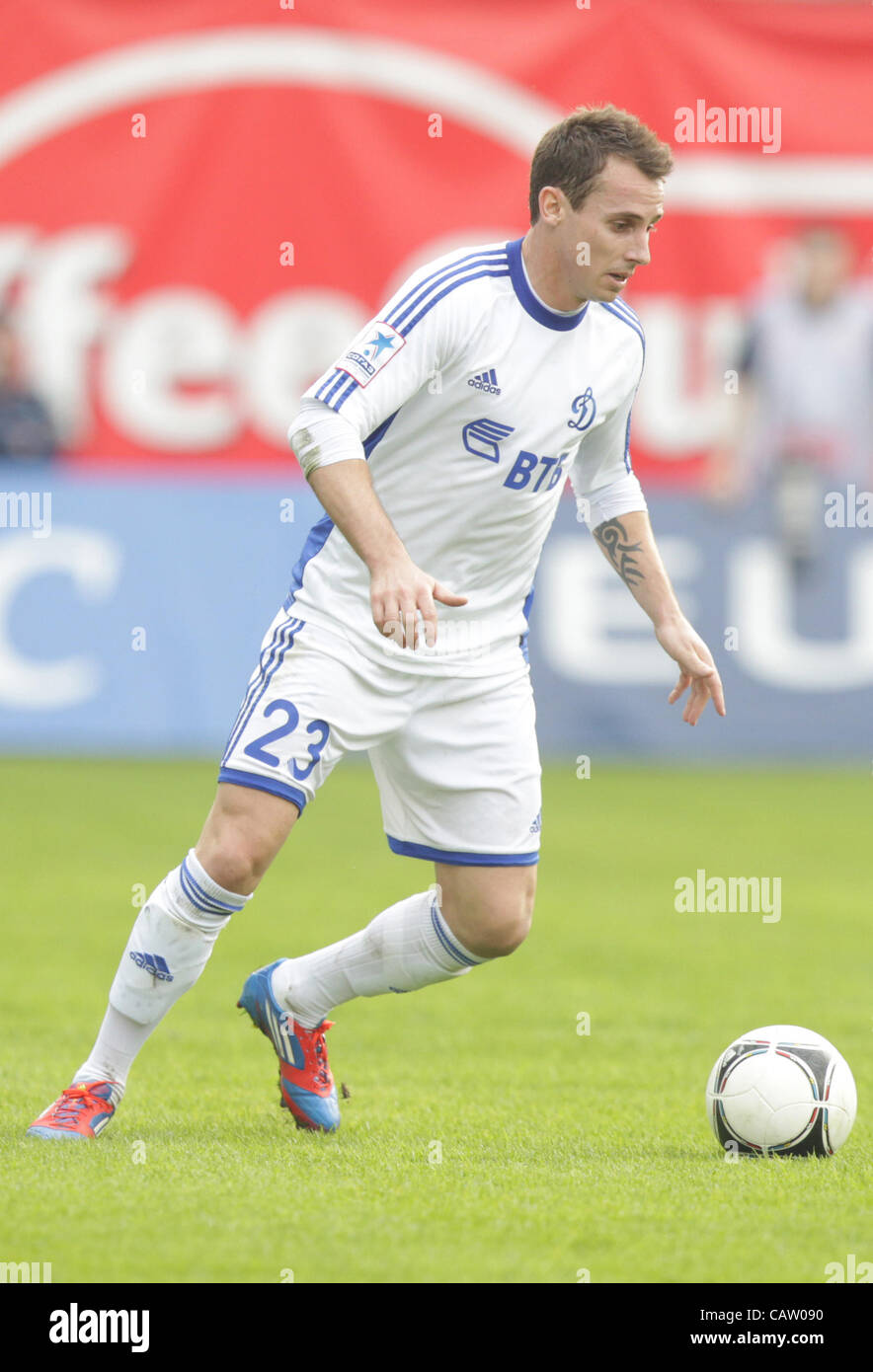 Aprile 21, 2012 - Russia - Aprile 21,2012, Mosca, Russia. Il calcio russo Premier League. Dinamo Mosca vs CSKA Mjscow. Nella foto: dinamo Mosca calciatore Luke Wilkshire. Luke Wilkshire è un australiano giocatore di gioco del calcio (calcio) che gioca per la dinamo Mosca in Russia il Premier. (Credito Immagine: © Phot Foto Stock