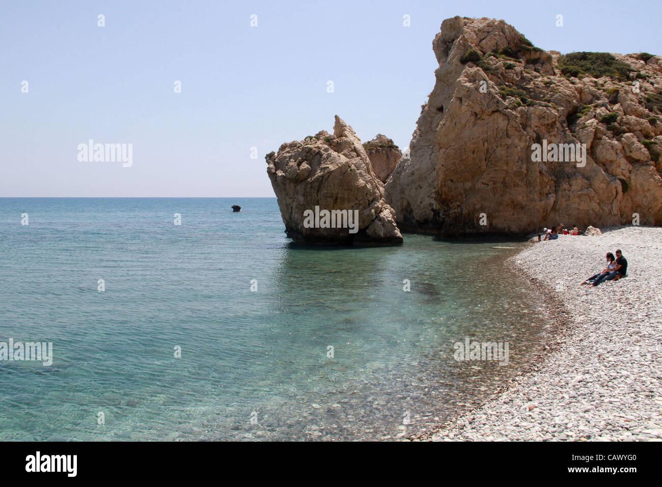 Cipro BEACH,Petra tou Romiou Foto Stock