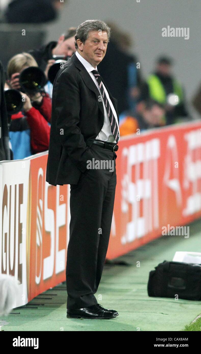 08 04 2010 UEFA Europa League quarti di finale FC Fulham team manager Roy Hodgson Foto Stock