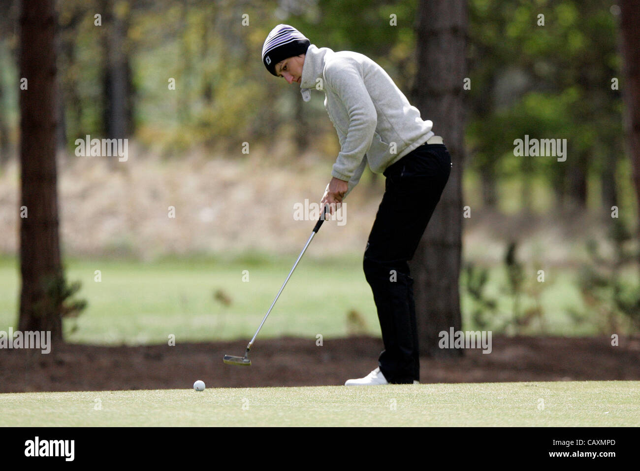 04.05.2012 East Lothian, Scozia. Lucie Andre (FRA) in azione durante il Ladies Scottish Open dal Archerfield Aeroporto Fidra Links corso. Foto Stock