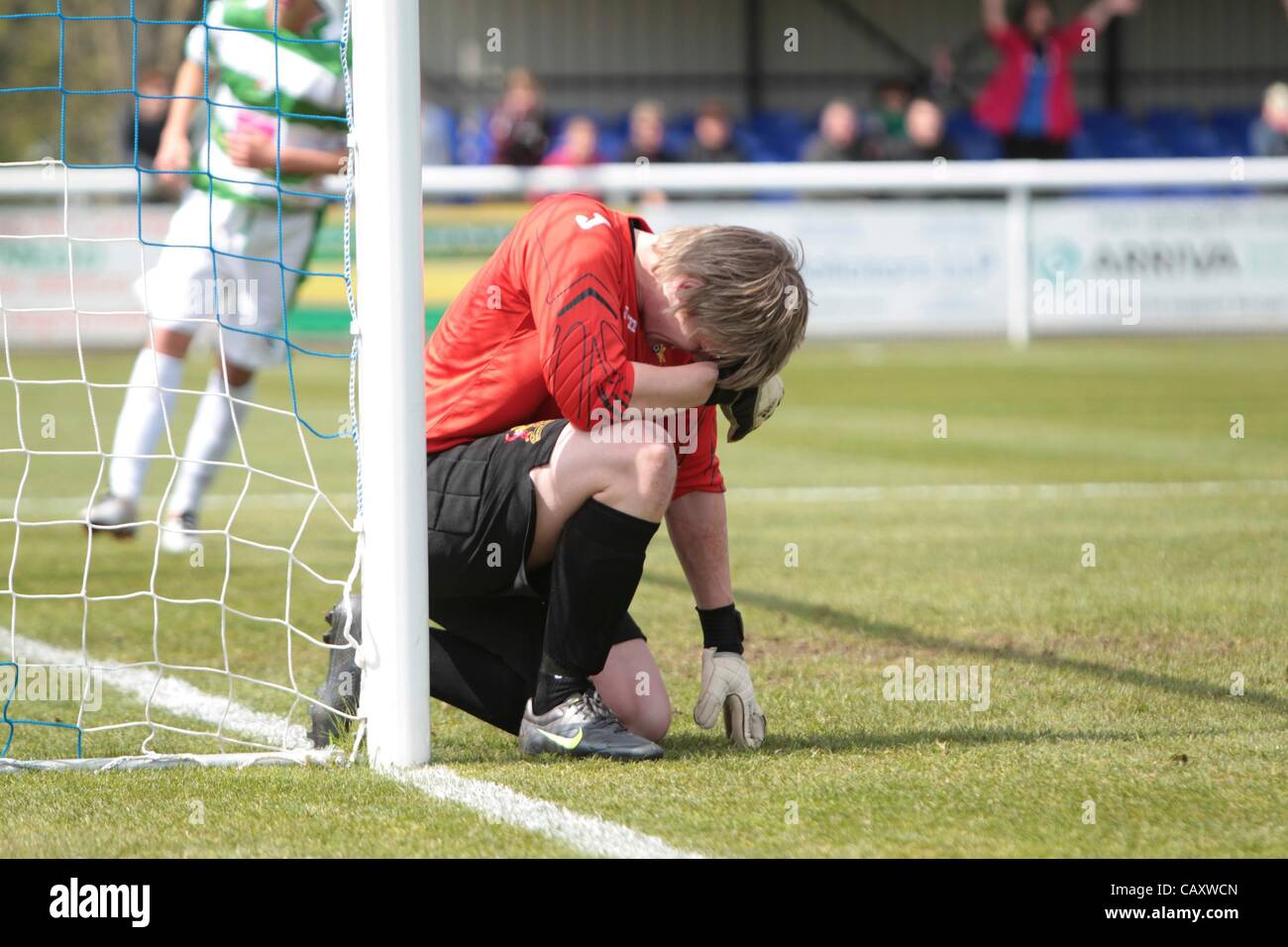 05.05.2012, Bangor, Galles. Cefn Druids FC v i nuovi Santi FC. in azione durante la Football Association of Wales Welsh Cup finale ha suonato presso la Bangor City FC Nantporth massa. Foto Stock