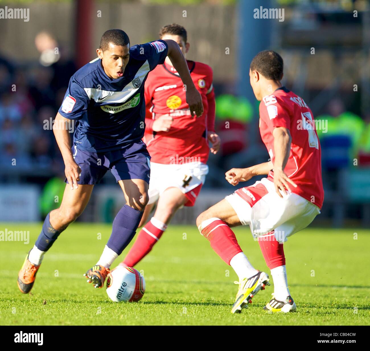 12.05.2012 Crewe, Inghilterra. Southend United F.C. del centrocampista inglese Ryan Hall in azione durante la NPower League 2 match tra Crewe Alexandra v Southend uniti al Gresty Road Stadium. Crewe ha vinto la prima gamba da 1-0. Foto Stock