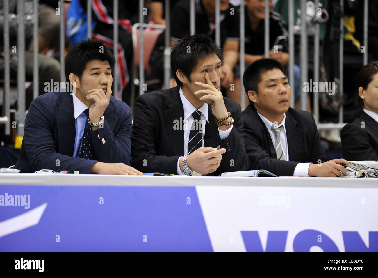 (L a R) Kosei Inoue (JPN), Shinichi Shinohara uomini head coach (JPN) , 13 maggio 2012 - Judo : tutto il Giappone selezionata campionati di Judo a Fukuoka Convention Center, Fukuoka, Giappone. (Foto di Giu Tsukida/AFLO SPORT) [0003] Foto Stock