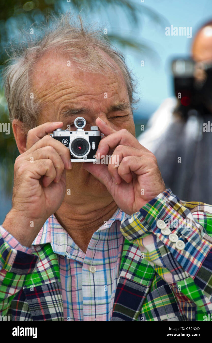 Attore Bill Murray al photocall per film 'Moonrise unito" al sessantacinquesimo Festival di Cannes 2012. Mer 16/Mag/2012, Palais des Festival di Cannes, Francia Foto Stock