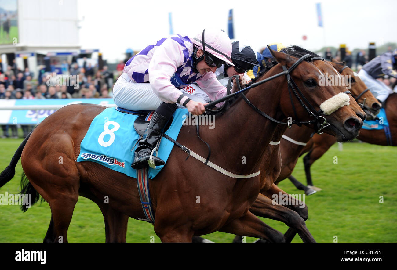 Facile termini cavalcato da JAMES SULLIVAN WINS IPPODROMO DI YORK YORK INGHILTERRA 18 Maggio 2012 Foto Stock