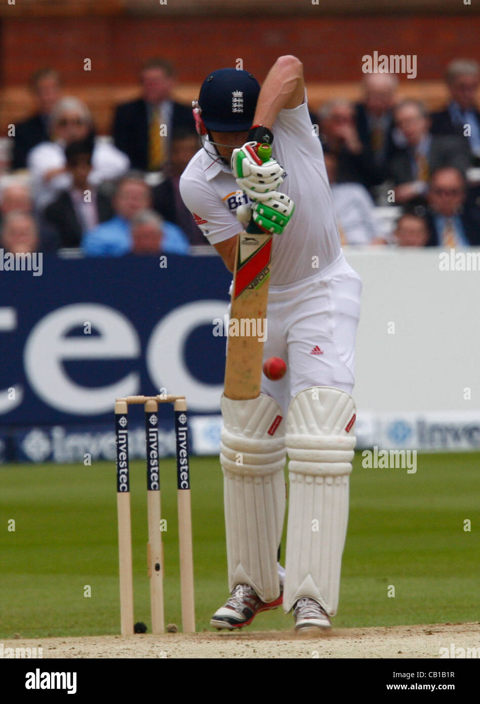 19.05.12 Lords, Londra, Inghilterra: Jonny Bairstow di Inghilterra facendo il suo debutto di prova in azione durante il giorno tre del Investec primo test match tra Inghilterra e West Indies a Lord's Cricket Ground il 19 maggio 2012 a Londra, Inghilterra. Foto Stock