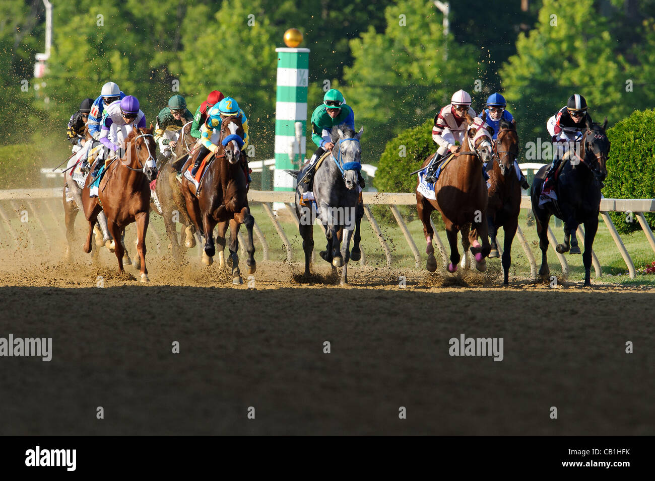 19.05.2012. Baltimore, Maryland, Stati Uniti - Mario Gutierrez a bordo avrò un altro vince la 137Preakness Stakes di Pimlico Race Course sul giorno di Preakness a Baltimora, MD il 05/19/12 Foto Stock