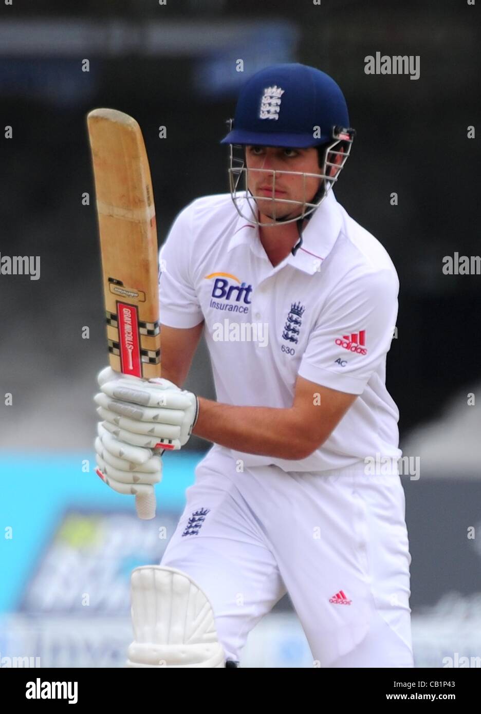 21.05.2012 Londra, Inghilterra. Alastair Cook in azione durante la prima prova tra Inghilterra e Indie ad ovest dal Lords. Foto Stock