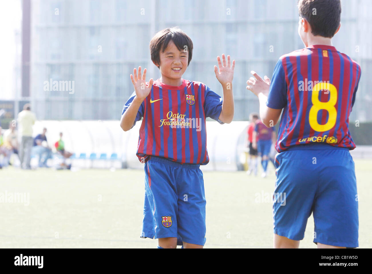 19.05.2012. Barcellona, Spagna. FC Barcelona Alevines C corrispondono a La Ciutat Esportiva Joan Gamper a Sant Joan Despi, Barcelona, Spagna. Foto Stock